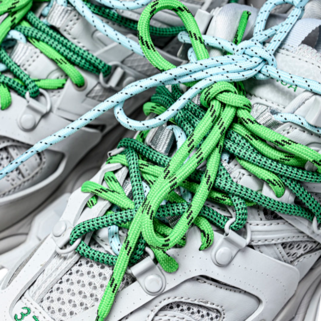 Track Trail Laces 'White Green'