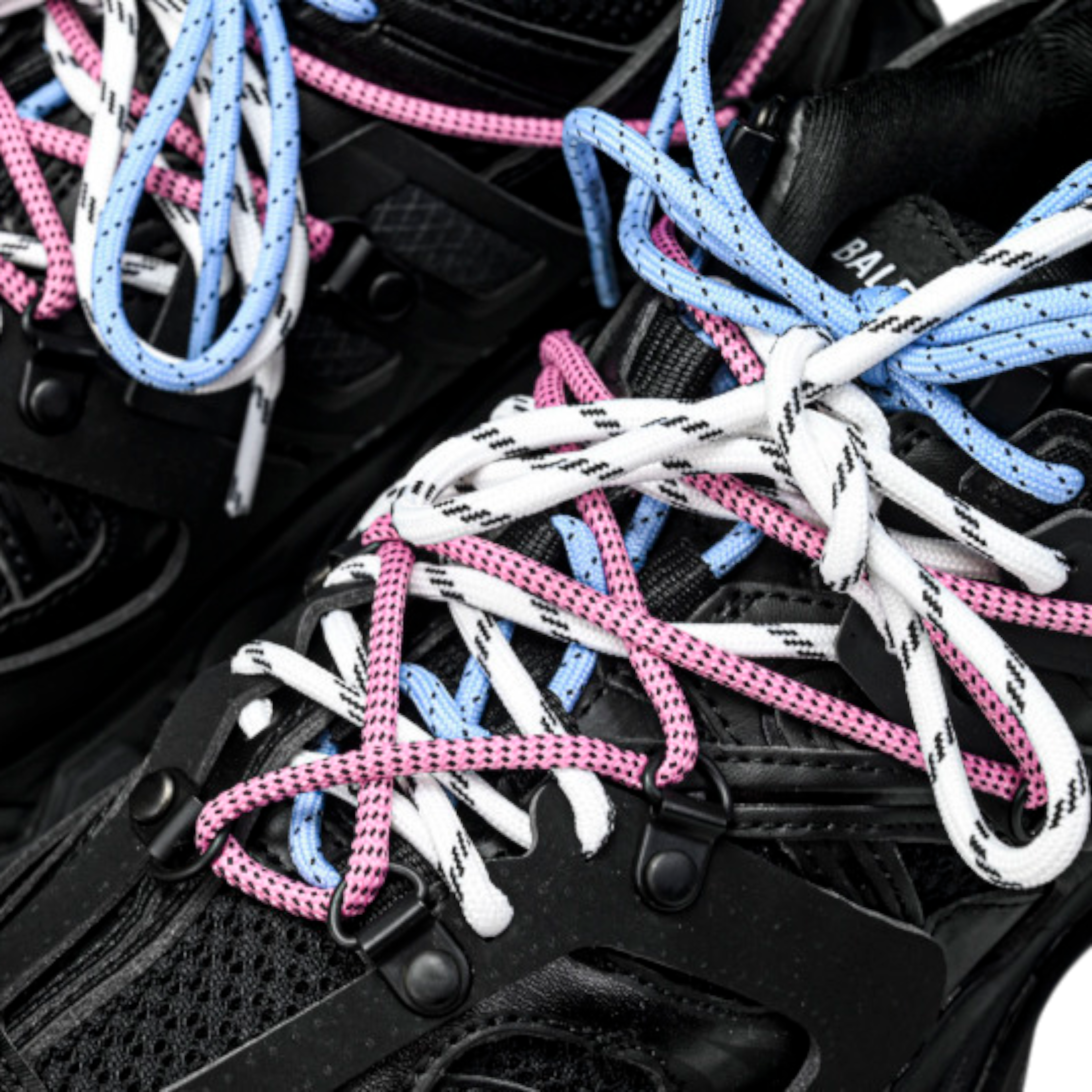 Track Trail Laces 'Black Blue Pink'