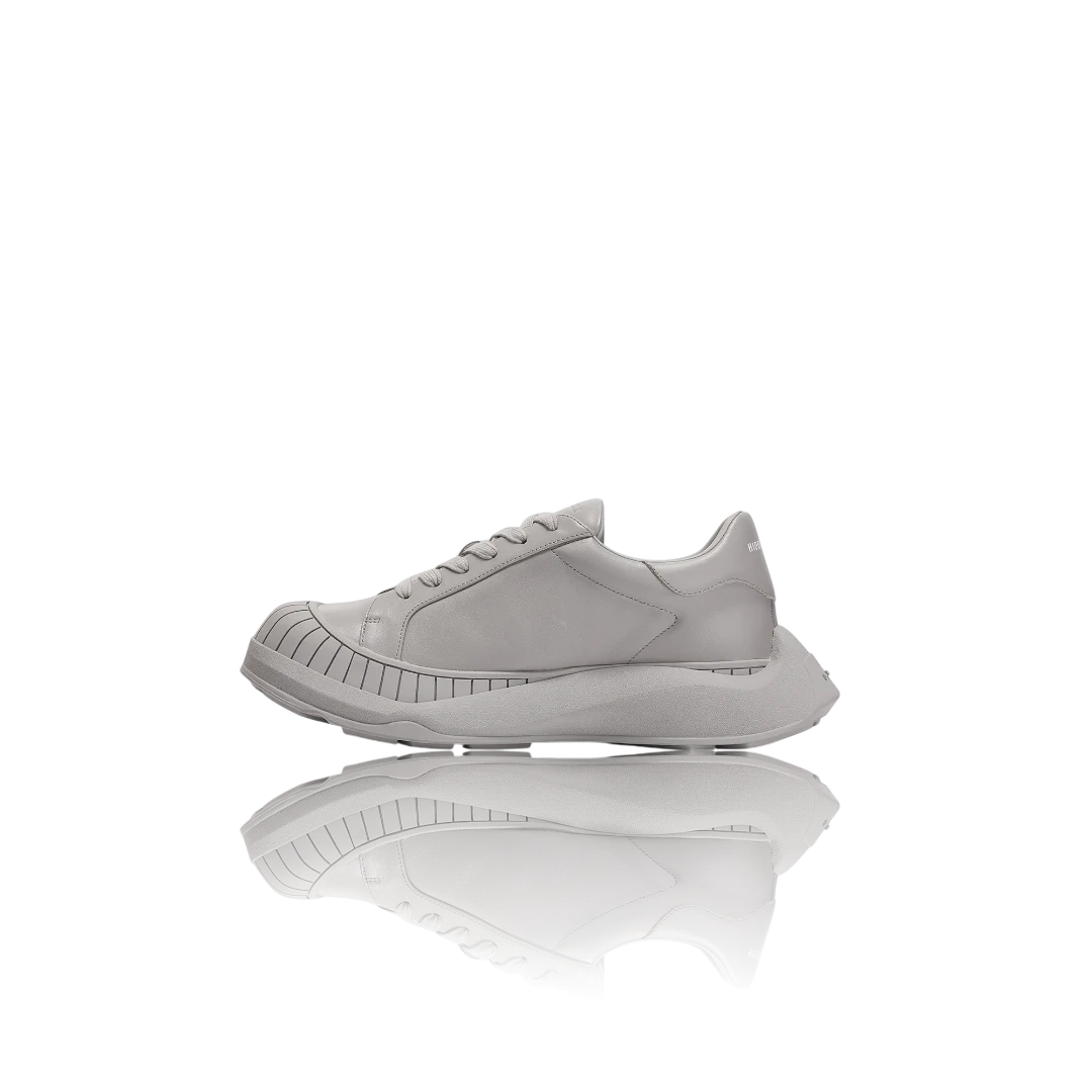 Grey Leather Sneakers