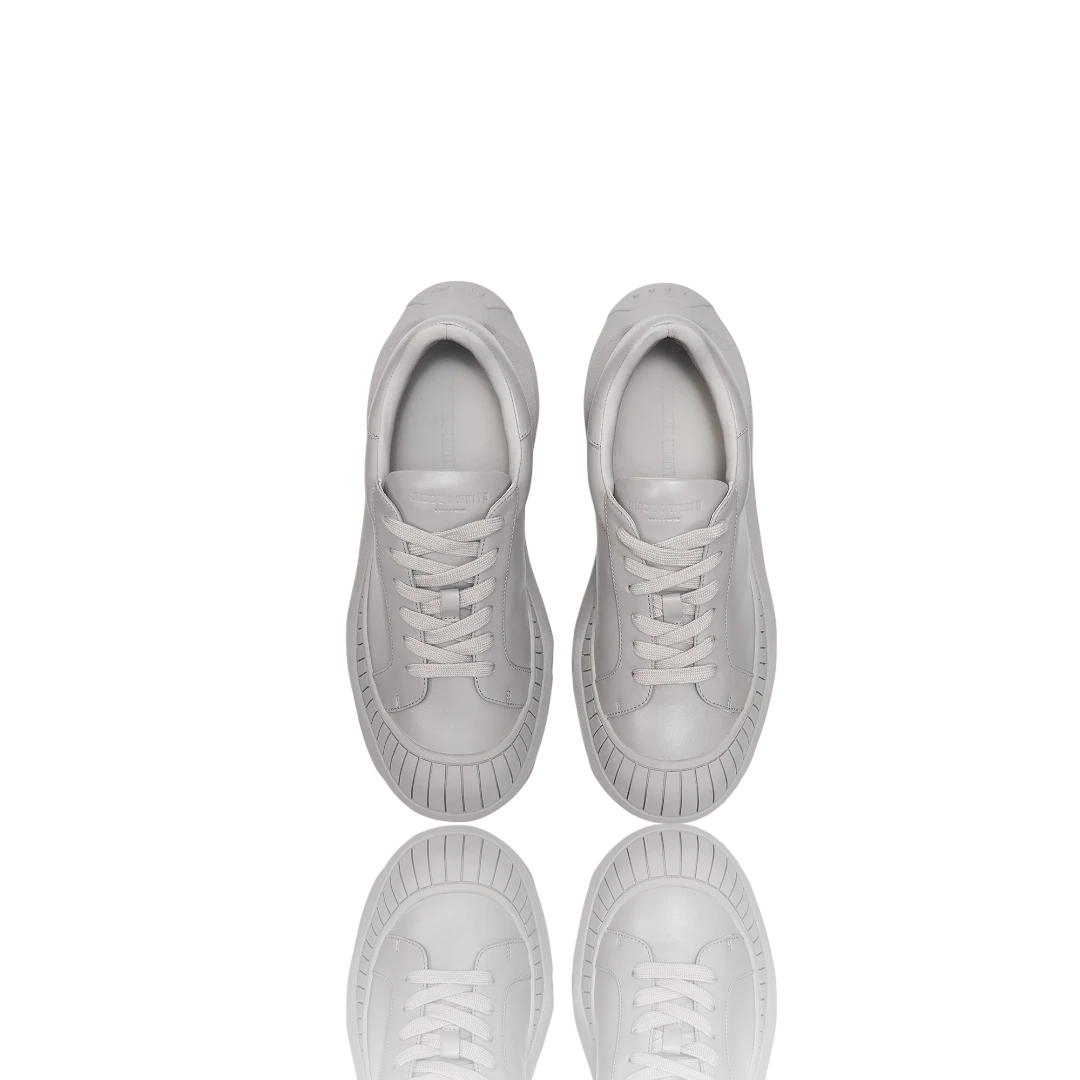 Grey Leather Sneakers