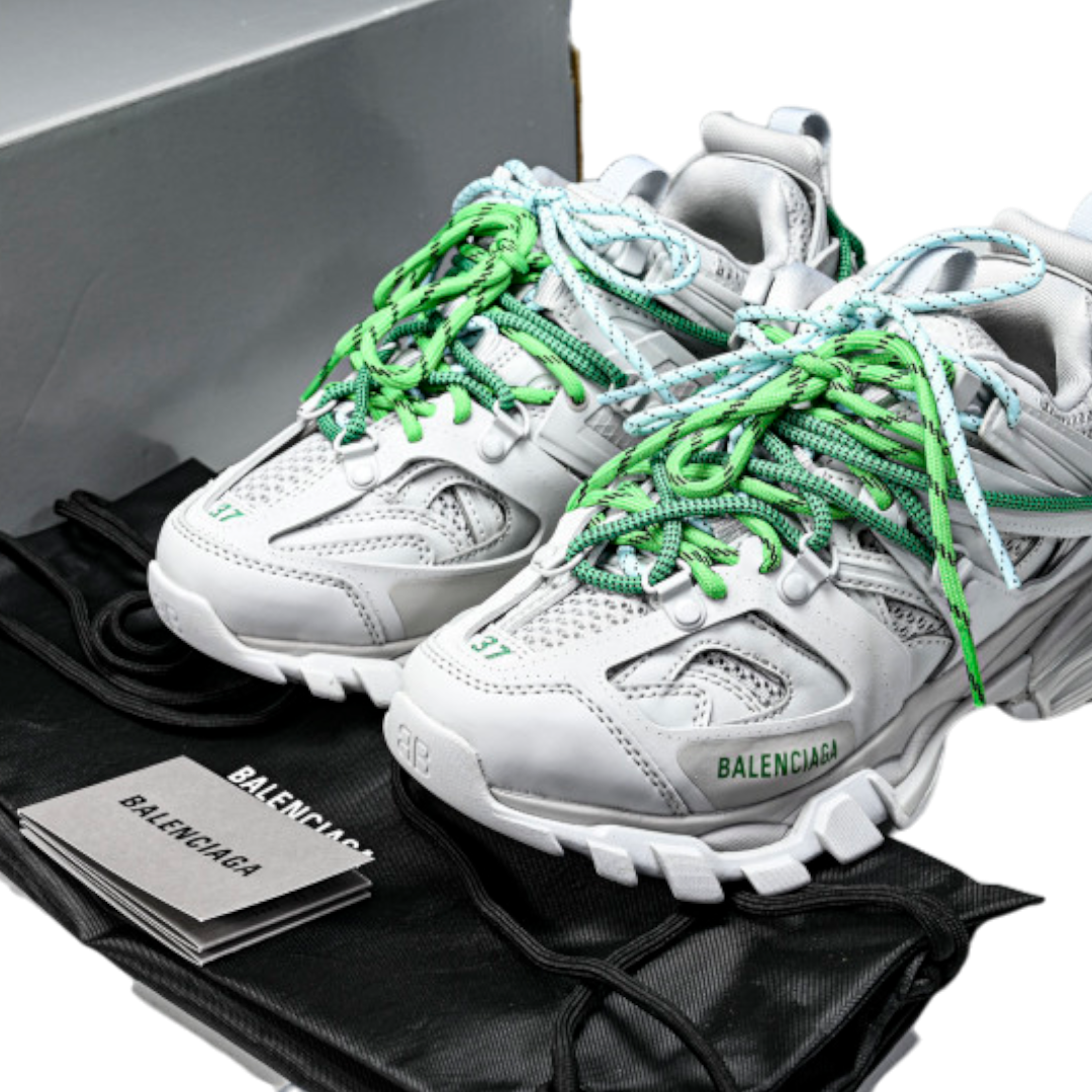 Track Trail Laces 'White Green'