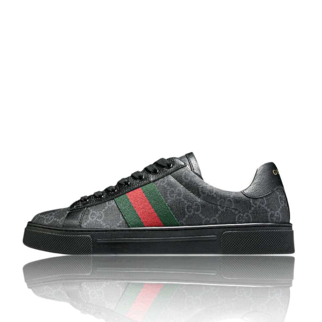 (CLEARANCE) Guссi Ace Web Monogram 'Black'