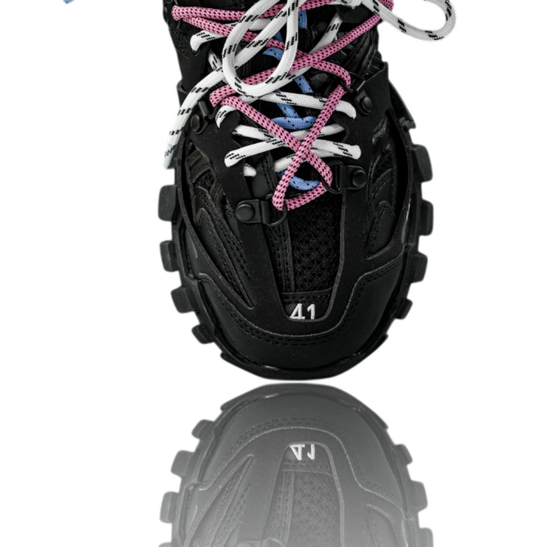Track Trail Laces 'Black Blue Pink'