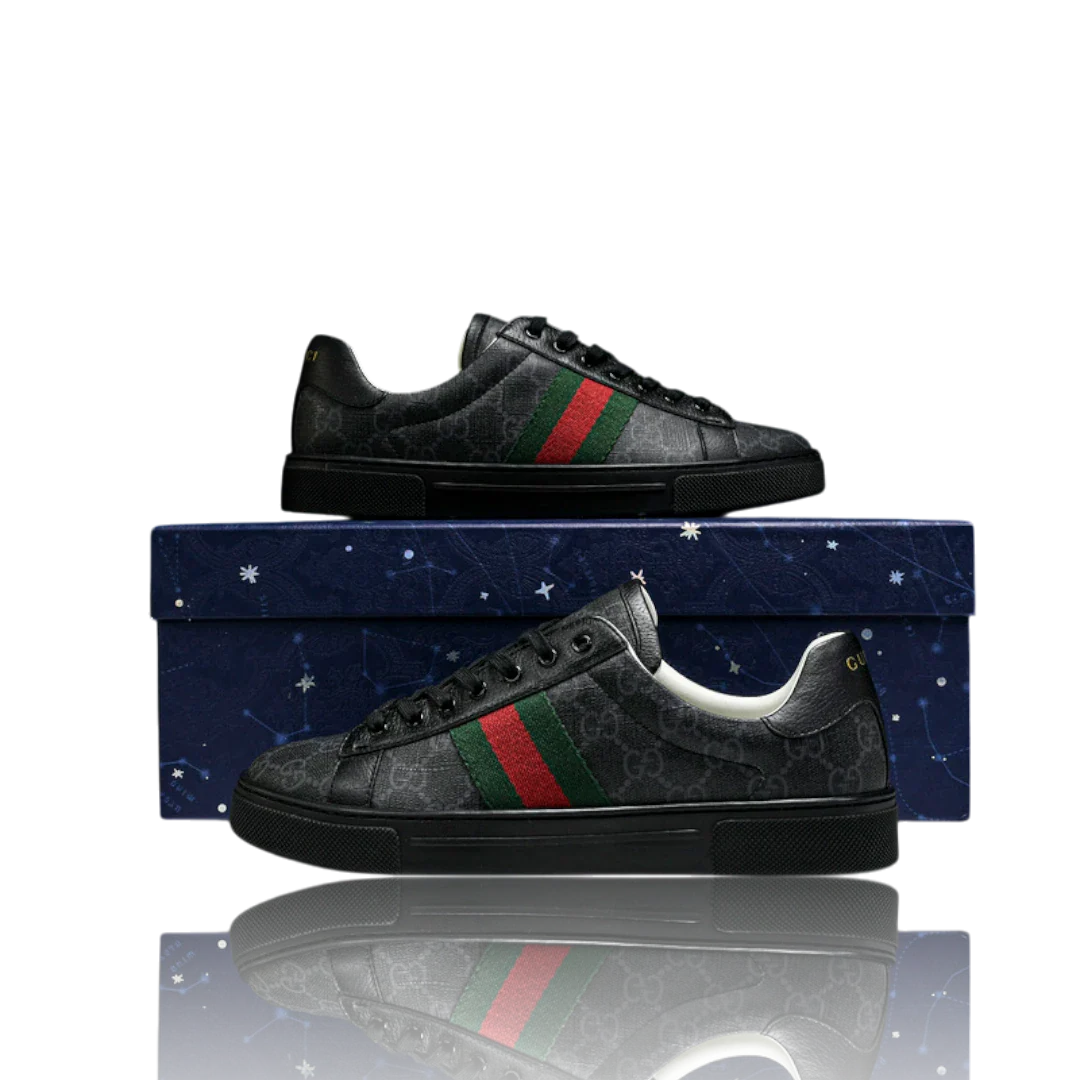 (CLEARANCE) Guссi Ace Web Monogram 'Black'