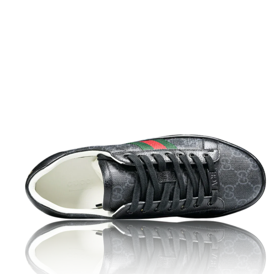 (CLEARANCE) Guссi Ace Web Monogram 'Black'
