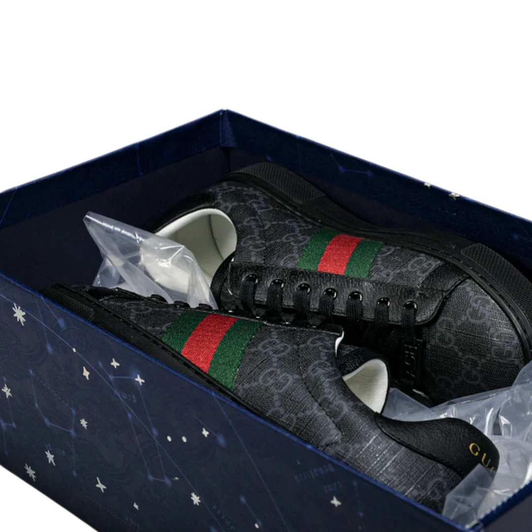 (CLEARANCE) Guссi Ace Web Monogram 'Black'