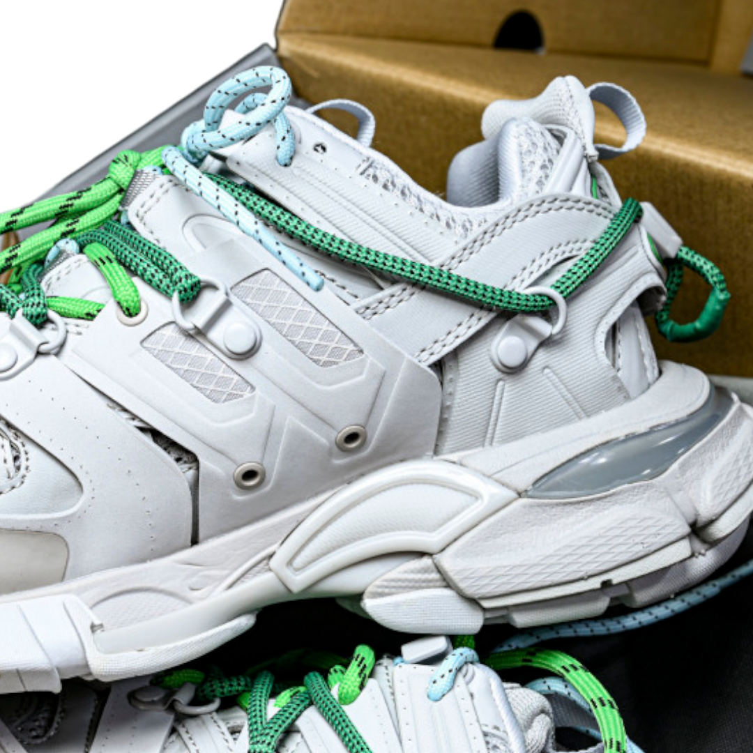 Track Trail Laces 'White Green'