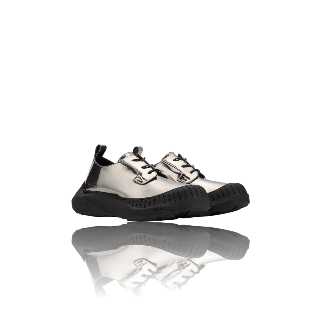 Gunmetal Patent-Leather Oxford Shoes