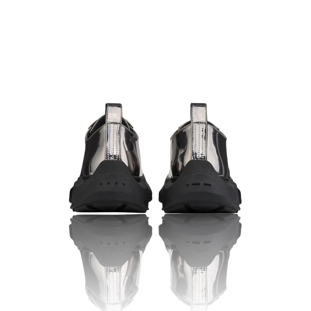 Gunmetal Patent-Leather Oxford Shoes