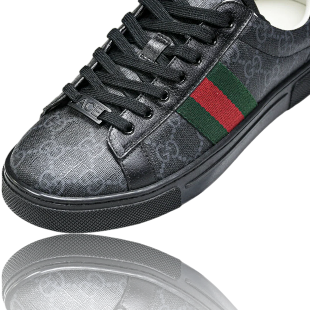 (CLEARANCE) Guссi Ace Web Monogram 'Black'