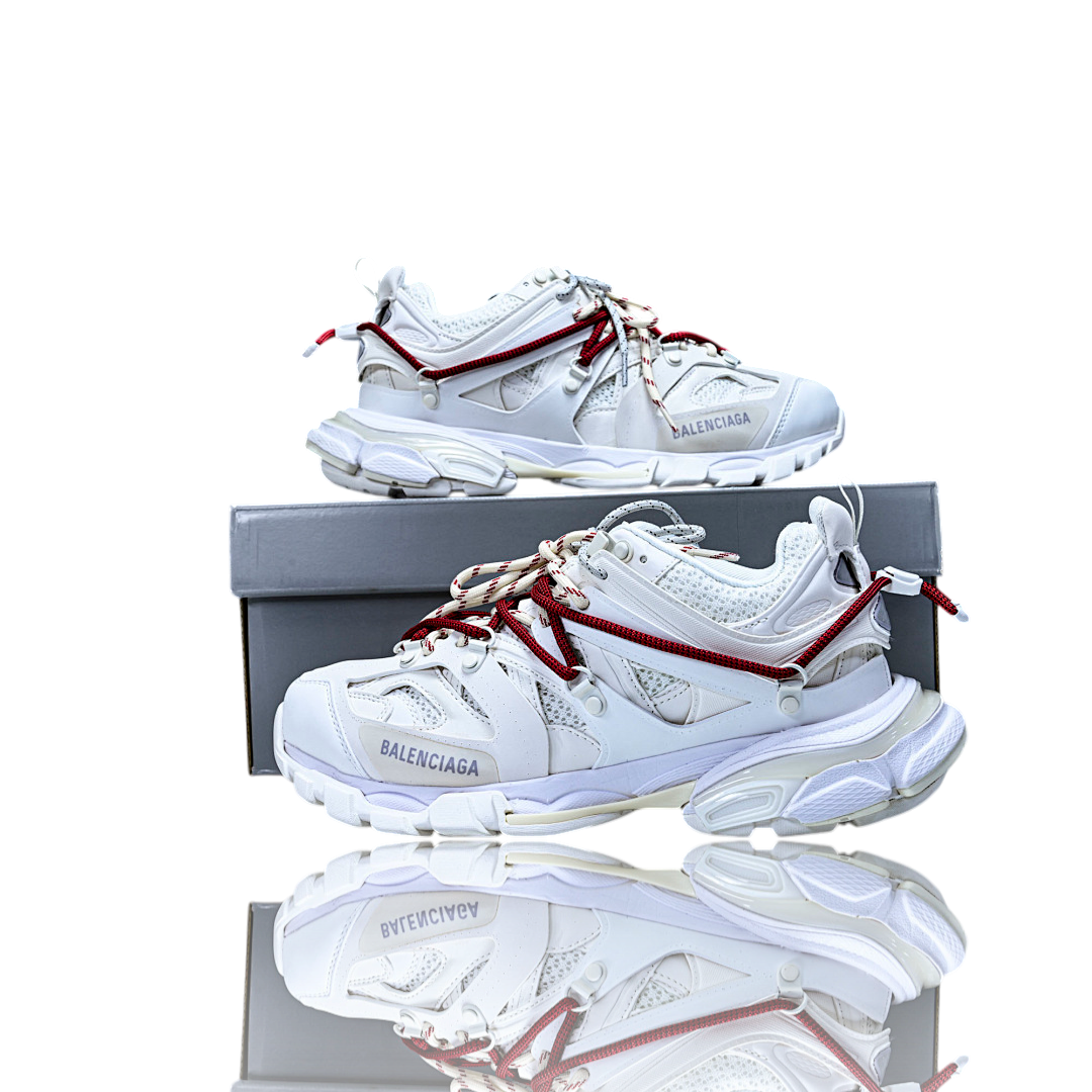Track Trail Laces 'White Red Grey'