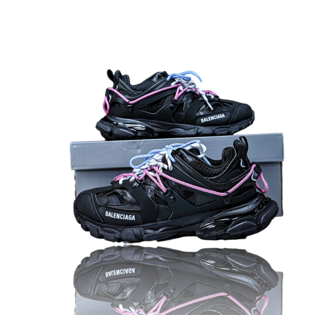 Track Trail Laces 'Black Blue Pink'