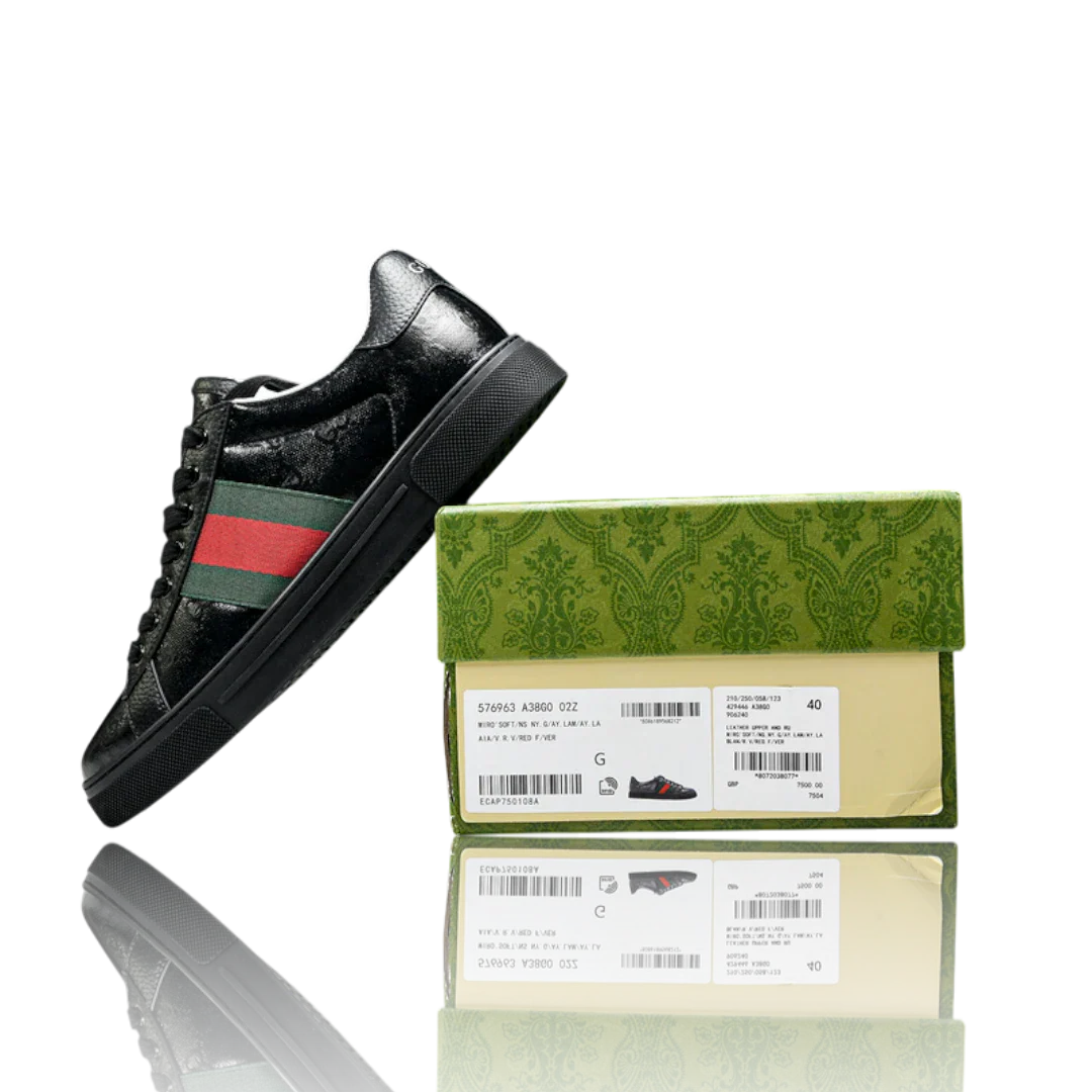 (CLEARANCE) Guссi Ace Web 'Black Monogram'