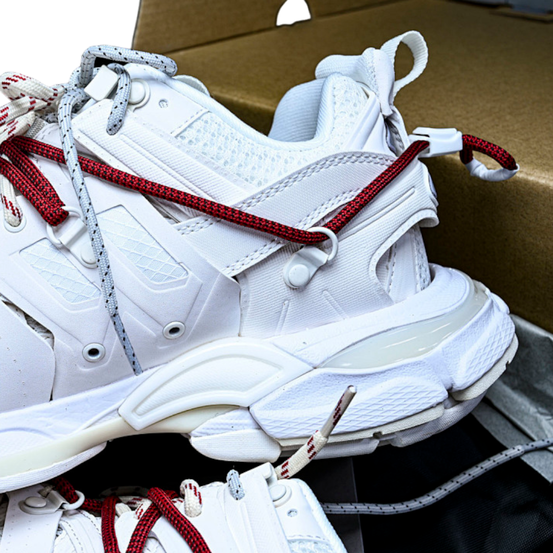 Track Trail Laces 'White Red Grey'