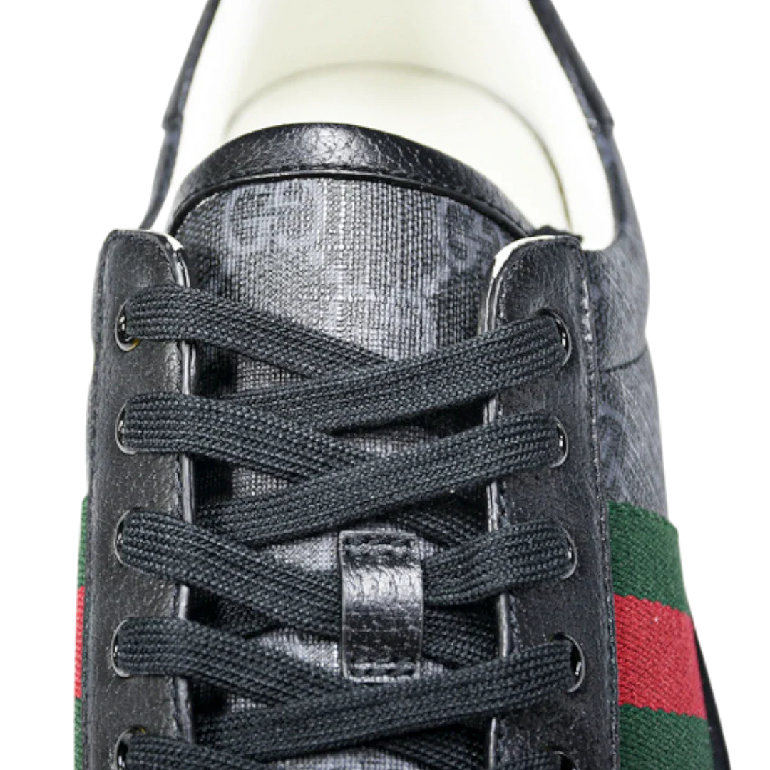 (CLEARANCE) Guссi Ace Web Monogram 'Black'