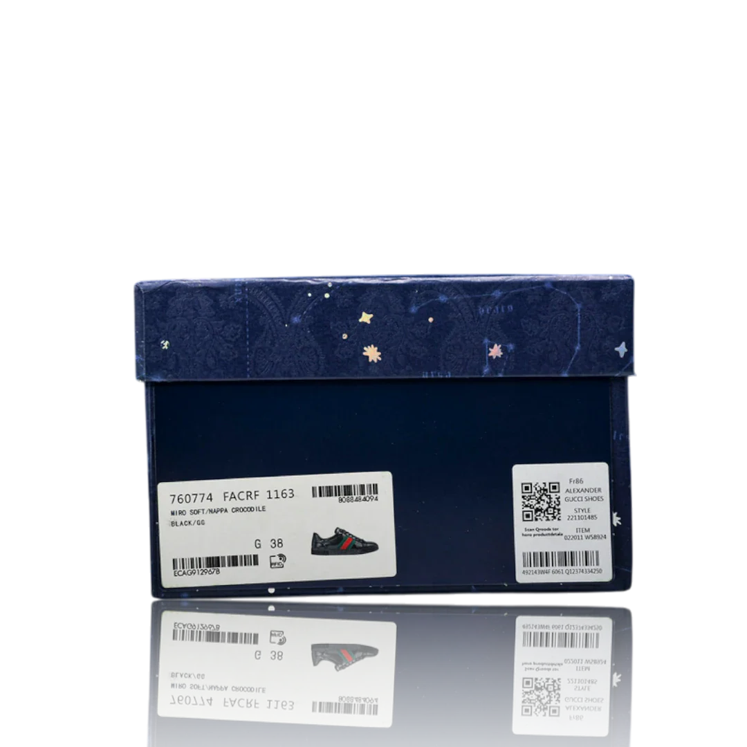 (CLEARANCE) Guссi Ace Web Monogram 'Black'
