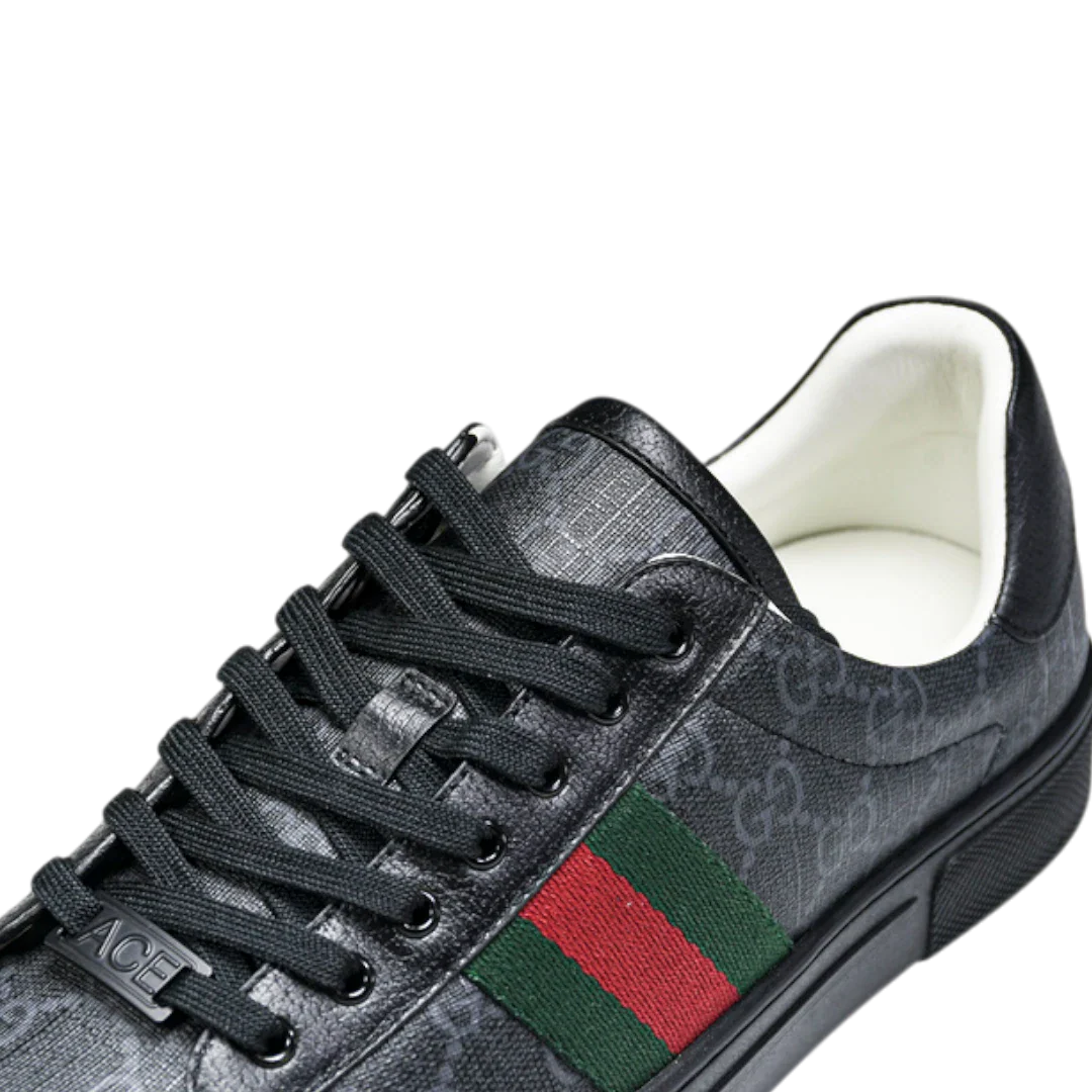 (CLEARANCE) Guссi Ace Web Monogram 'Black'