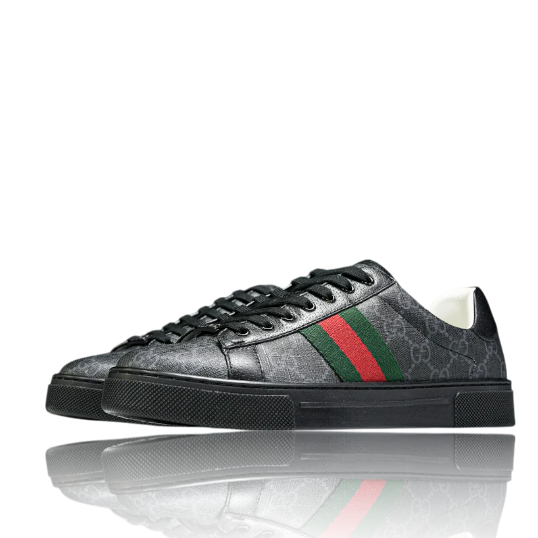 (CLEARANCE) Guссi Ace Web Monogram 'Black'