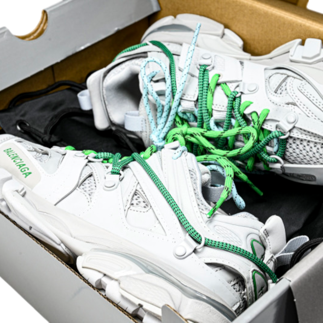 Track Trail Laces 'White Green'