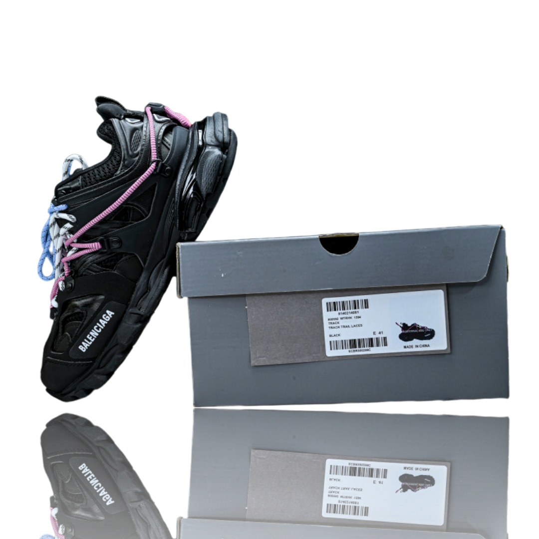Track Trail Laces 'Black Blue Pink'