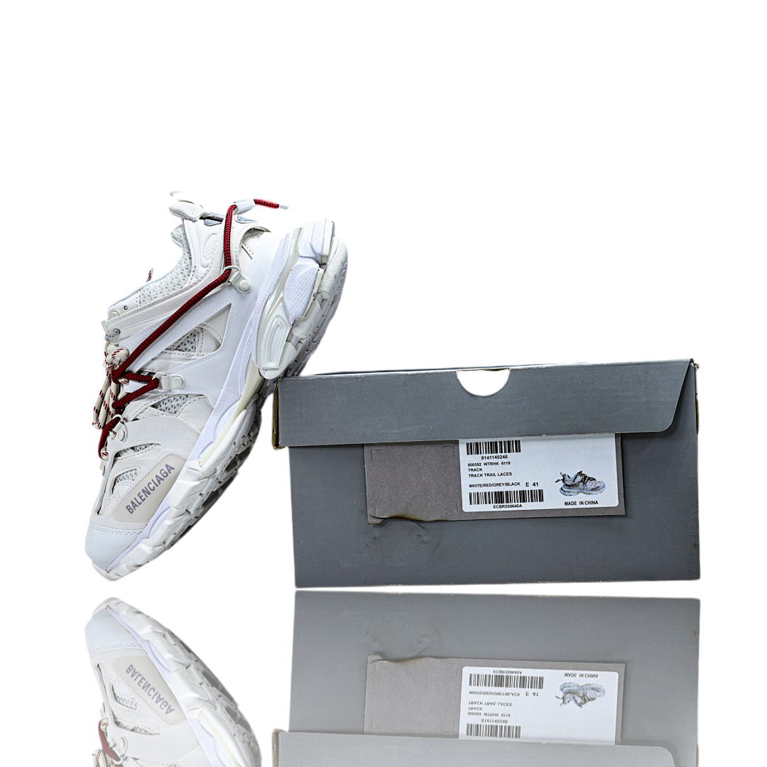 Track Trail Laces 'White Red Grey'